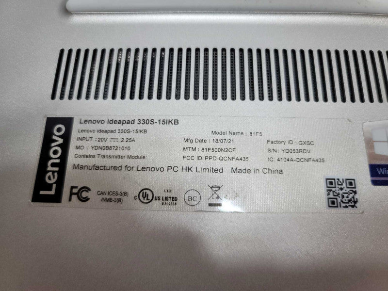 Lenovo IdeaPad 330s with i7-8550U CPU 12GB RAM & 256GB SSD  -
