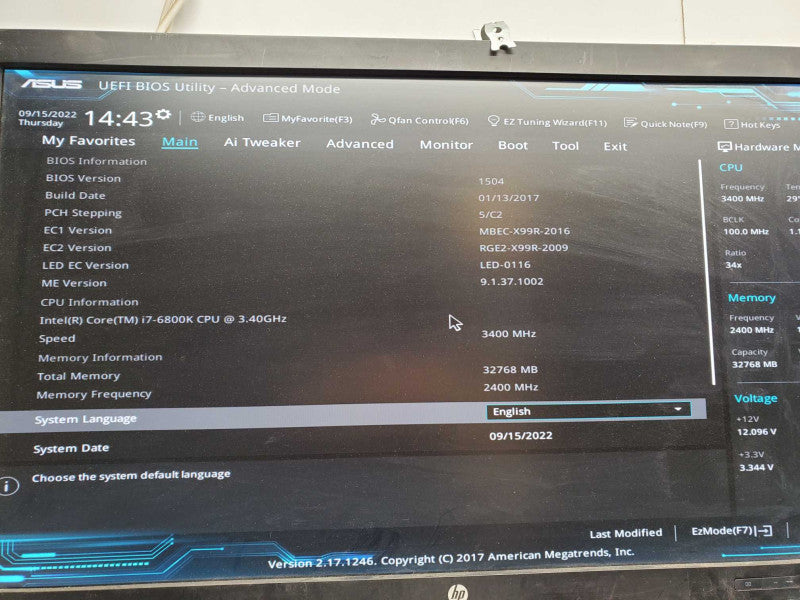 Custom Gaming PC ASUS X99 i7-6800K @3.4GHz 32GB DDR4 No GPU )