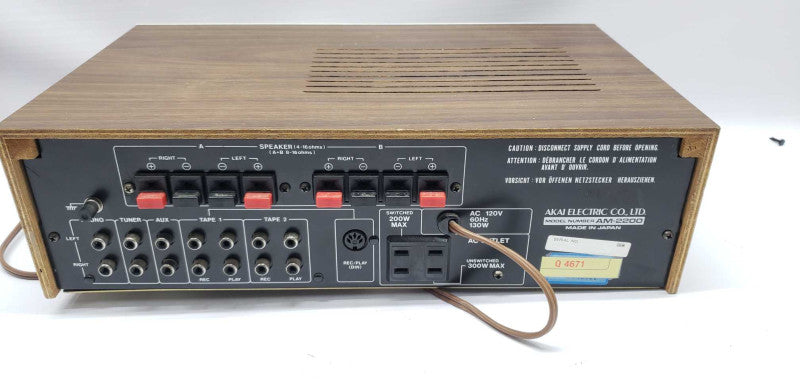 akai stereo amplifier am-2200 Stereo Pre-Main Amplifier (1976-79) vintage #