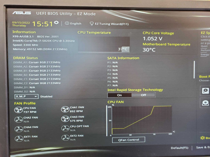 Custom PC X99-A Core i7-5820K @ 3.3 GHz 48GB No HDD GTX 980 PS760 (
