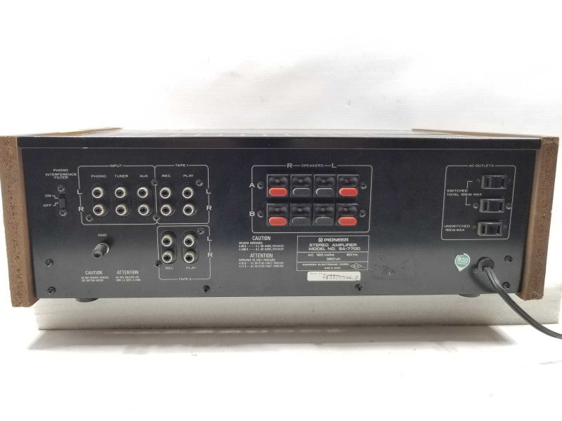 Pioneer SA-7700 Integrated Stereo Amplifier Transistor Silver, AS-IS ~
