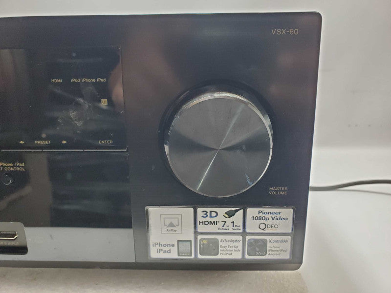 Pioneer VSX Elite VSX-60 AV Receiver, Tested to power on, AS-IS _