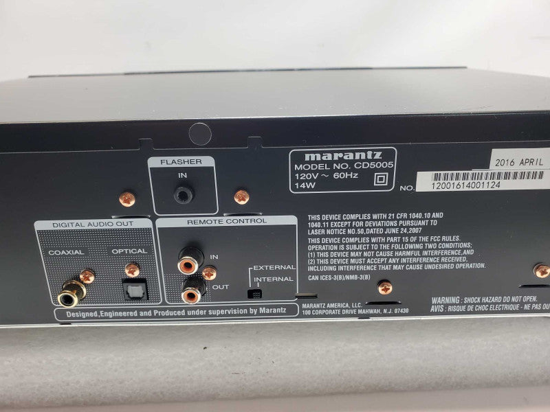 Marantz CD5005 CD Player, Tested to power on only, AS-IS _