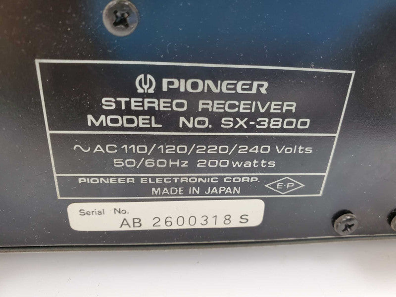 Pioneer SX-3800 Vintage Receiver AS-IS )