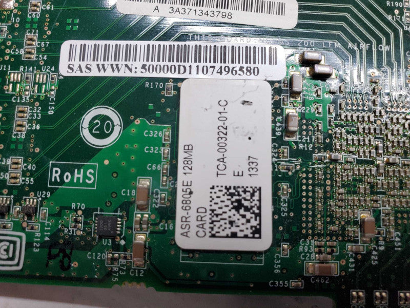 Adaptec ASR -6805E SATA SAS RAID Controller card 8 ports PCIe 128mb _