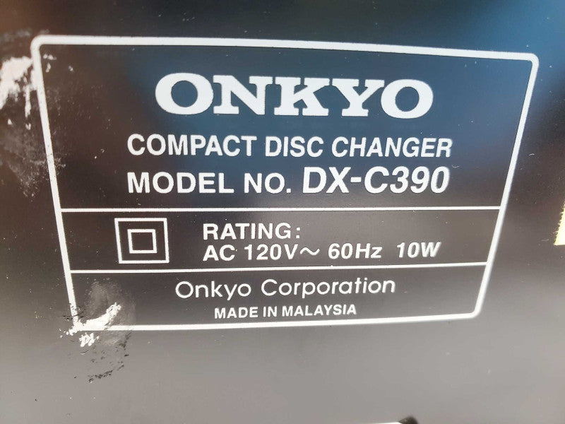 ONKYO DX-C390 6 Disc CD Changer Player Black _ AS-IS )