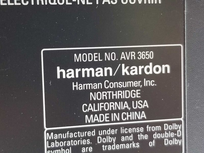 Harman Kardon AVR 3650 7.1 Channel 110 Watt Receiver, AS-IS ~