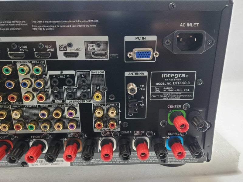 Integra DTR-50.3 7.2-Channel Network AV Receiver HDMI, Powers on, AS-IS _