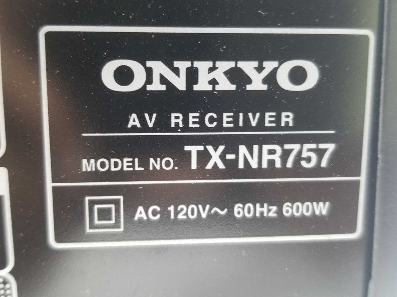 Onkyo TX-NR757 7.2 Channel Network Dolby Receiver, AS-IS ~