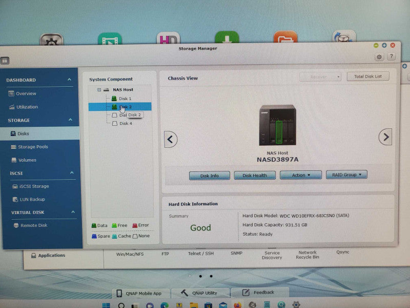 QNAS TS-469L 4-Bay Network attached storage with 2x 1TB HDDs _