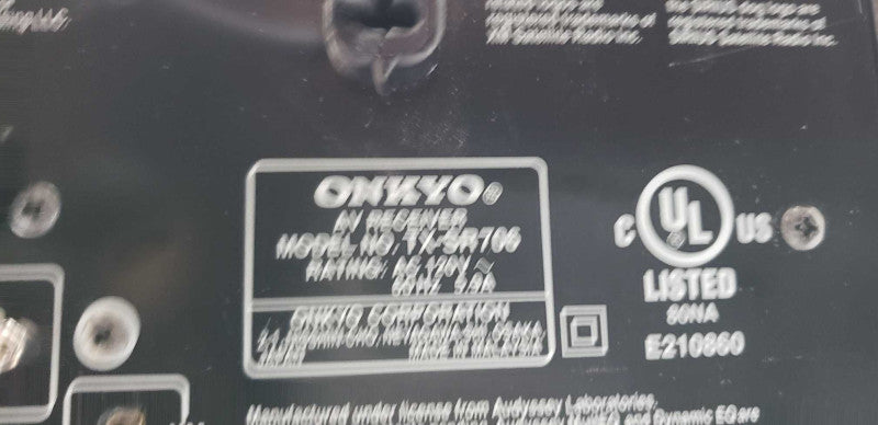 Onkyo TX-SR706 7.1 Channel Home Theater Receiver / see notes #