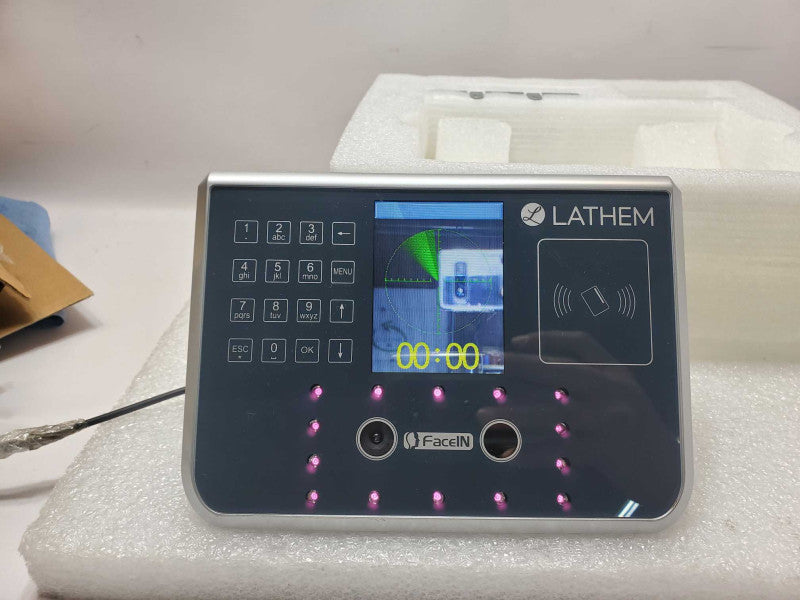 Lathem FaceIN biometric Time Clock Model FR700, Powers on, AS-IS _