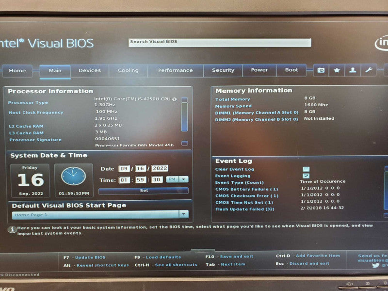 Intel NUC D54250WYK Core i5-4250U @ 1.3 GHz 8GB Ram No HDD (