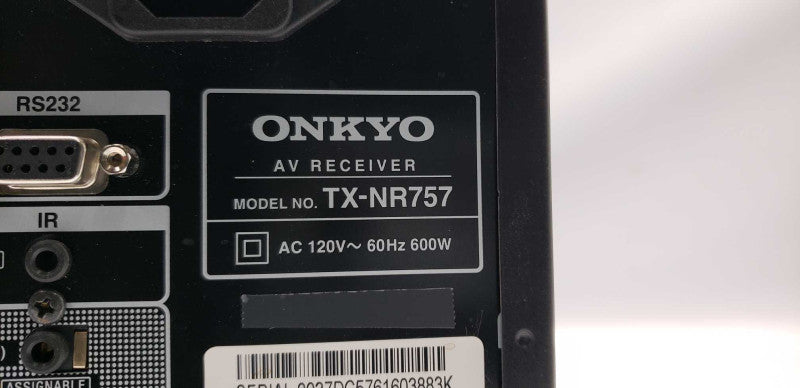 Onkyo AV Receiver TX-NR757 / unit does not power on, parts/repairs only #