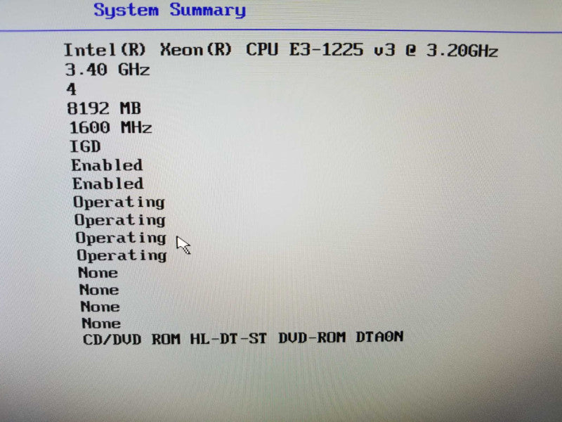 Lenovo ThinkServer TS140, Xeon E3-1225v3 3.2GHz QC/16GB RAM, No HDDs ~