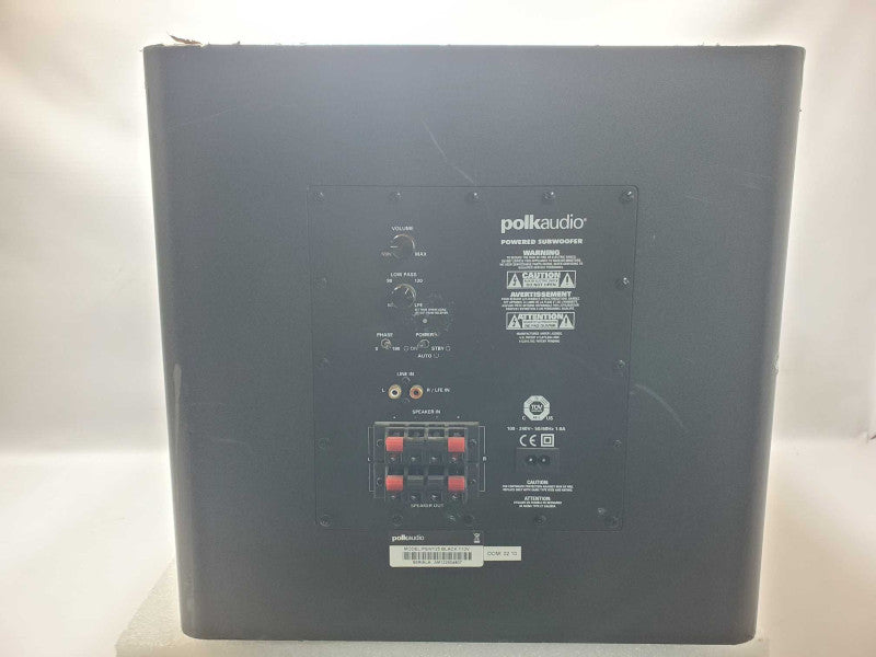Polk audio powered amplifier PSW125 BLACK 110V, Powers on, AS-IS _