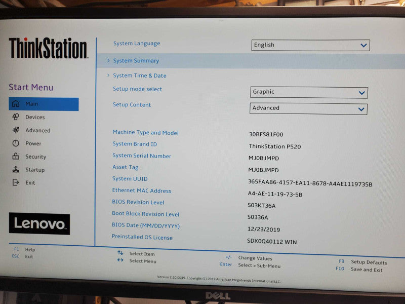 Lenovo ThinkStation P520, Xeon W-2123 3.6GHz, 8GB DDR4, 1x HDD Tray, No GPU _