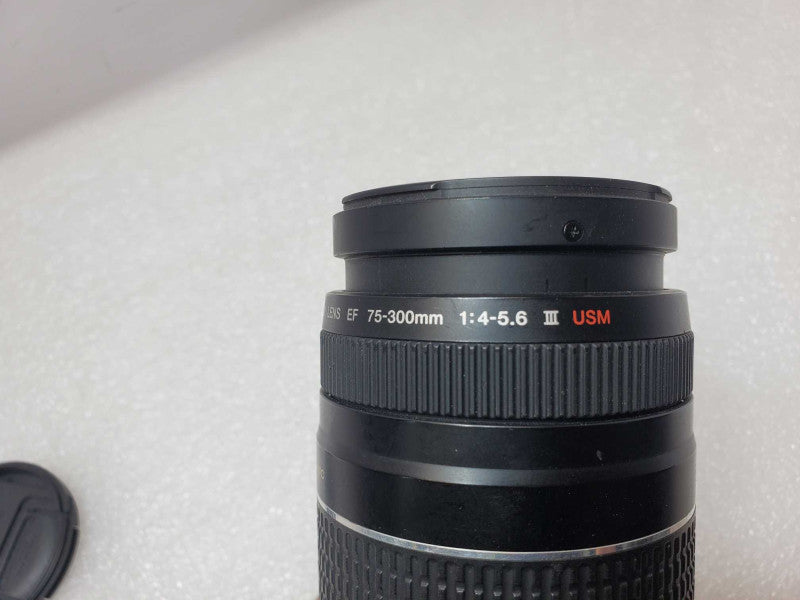 Canon Ultrasonic Zoom Lens EF 75-300mm 1:4-5.6 III USM w/Caps AS-IS _