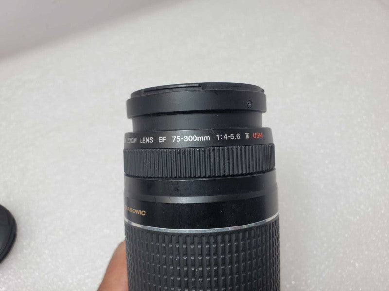 Canon Ultrasonic Zoom Lens EF 75-300mm 1:4-5.6 III USM w/Caps AS-IS _