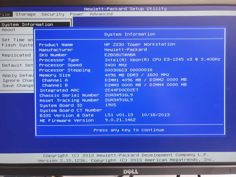HP Z430 Workstation, Xeon E3-1245v3 3.4GHz, 4GB DDR3, 2x 3.5\\" & 1x .5\\" caddies _