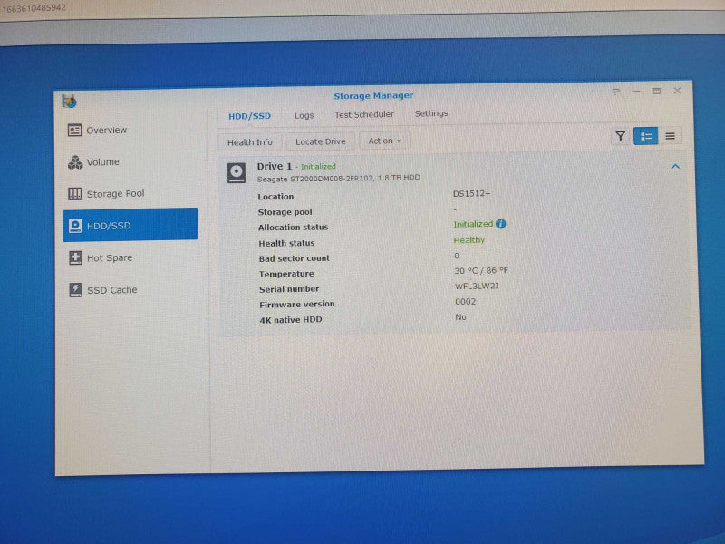 Synology DS1512+ DiskStation 5 Bay NAS Server 1x 2TB HDD _