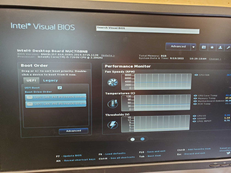 Intel NUC BOXNUC7i5BNH Core i5-7260U @ 2.2 GHz 8GB DDR4 No HDD (