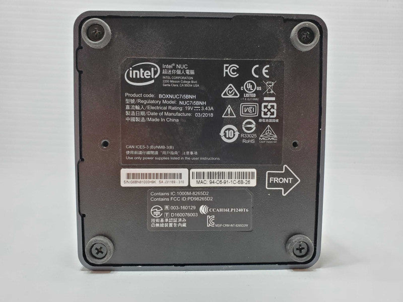 Intel NUC BOXNUC7i5BNH Core i5-7260U @ 2.2 GHz 8GB DDR4 No HDD (