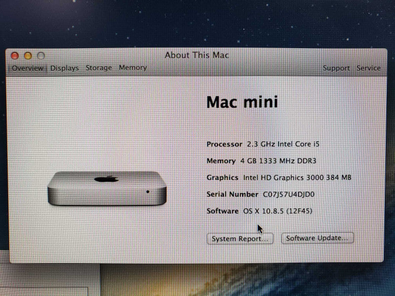 Apple Mac Mini M2011 i5@2.3GHz 4G DDR3 Intel HD Graphics 3000 500G HDD [