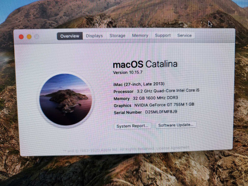 Apple iMac 2013 A1419 21.5\\" Core i5-4570R @ 2.70GHz 32GB 250GB SSD (