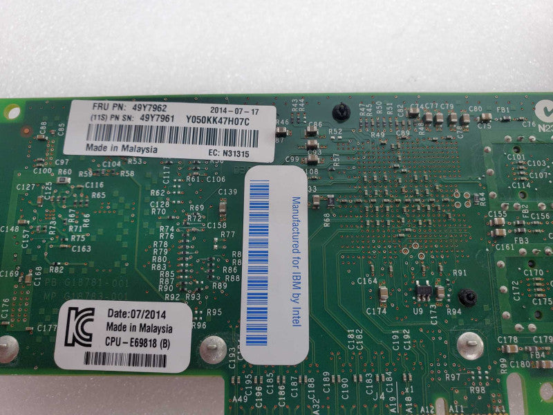 IBM 49Y7962 Intel X520-Da2 DP 10GB Eth SFP+ HBA _