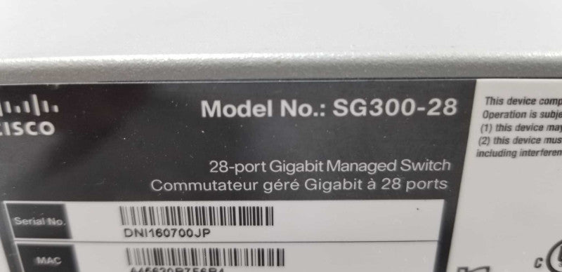 Cisco SG300-28 28-Port Gigabit Managed Switch, FACTORY RESET ~
