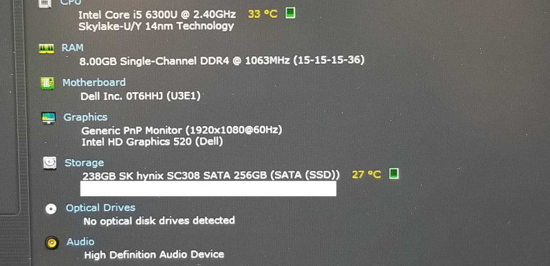 Dell Latitude E7470 14.0\\" i5-6300U 2.40GHz/8GB DDR4, 256GB SSD w/ AC ~