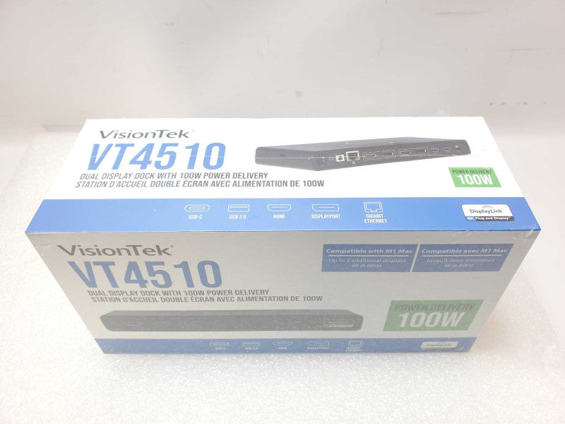 Brand New VisionTek VT4510 Dual Display Dock with 100W Power Delivery _