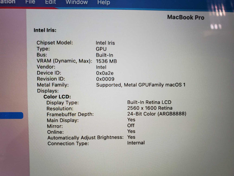 Macbook Pro 2014 Retina Core i7-4578U @ 3.2 GHz 16GB Ram 250GB SSD *READ* (