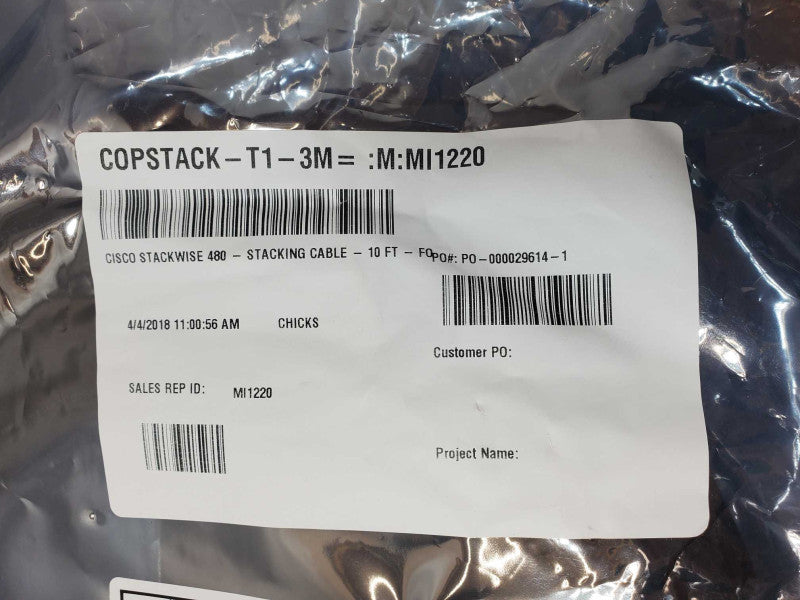 Cisco STACK-T1-3M= 3M Type 1 Stacking Cable _