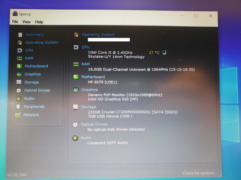 HP EliteBook 840 G3 Core i5-6300U @ 2.4 GHz 16GB Ram 250GB SSD (