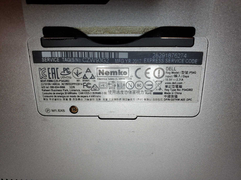 Dell XPS P54G Core i5-7200U @ 2.5 GHz 8GB Ram 250GB SSD (