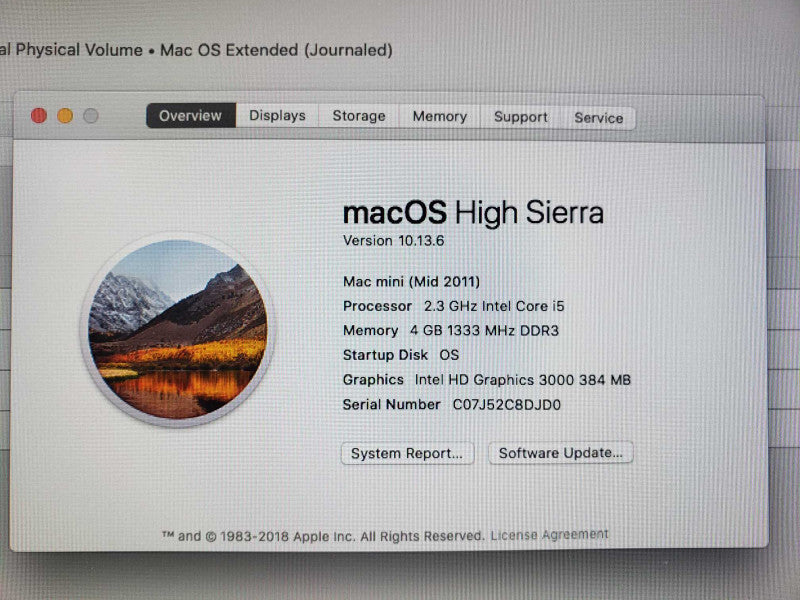 Apple M2011 Mac Mini i5@2.3GHz 4GB DDR3 Intel HD Graphics 3000 No HDD READ [