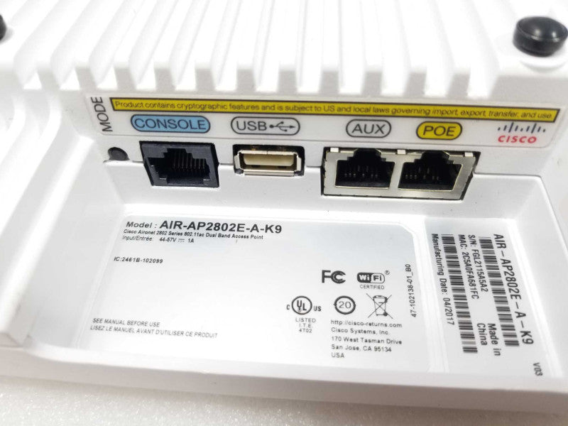Cisco AIR-AP2802E-A-K9 Aironet Wireless AP 802.11ac Dual Band ~