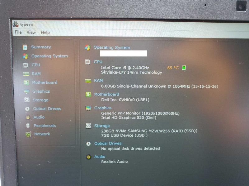 Dell Latitude E5470 I5-6300U @ 2.4 GHz 8GB Ram 250GB SSD (