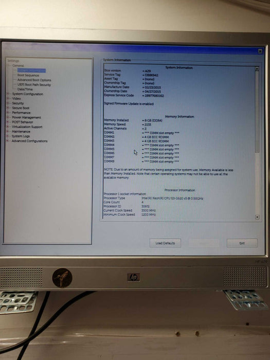 Dell Precision Tower 5810 Xeon E5-1620 v3 @ 3.5GHz 8GB DDR4 Quadro K600 )
