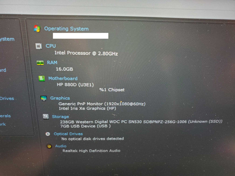 HP ZBook Firefly G8 Core i7-1165G7 @ 2.8 GHz 16GB DDR4 250GB SSD (