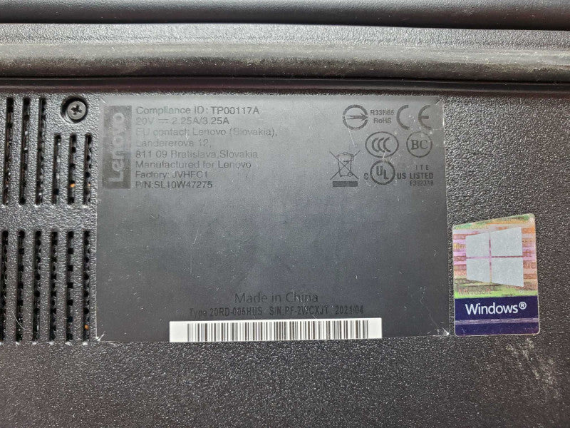Lenovo ThinkPad E15 Core i5-10210U @ 1.6GHz 8GB DDR4 250GB SSD (