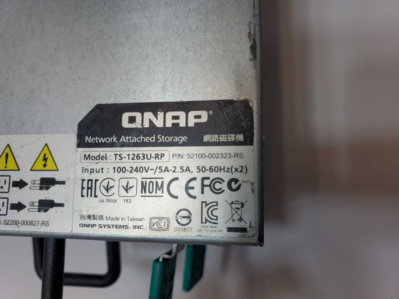 QNAP TS-1263U-RP 12-Bay 3.5\\" NAS with 2x 1TB HDDs, and 5x Total Caddies _