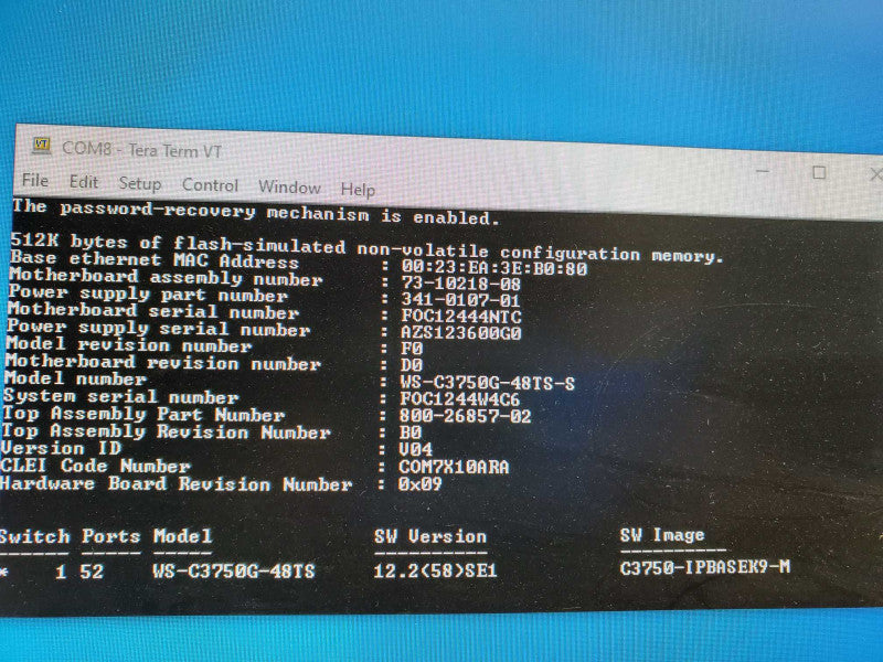 CISCO WS-C3750G-48TS-S 48-Port Gigabit Managed Switch _ Factory Reset )