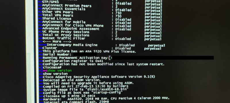Cisco ASA 5520 Adaptive Security Appliance 2GB RAM VPN Plus License $