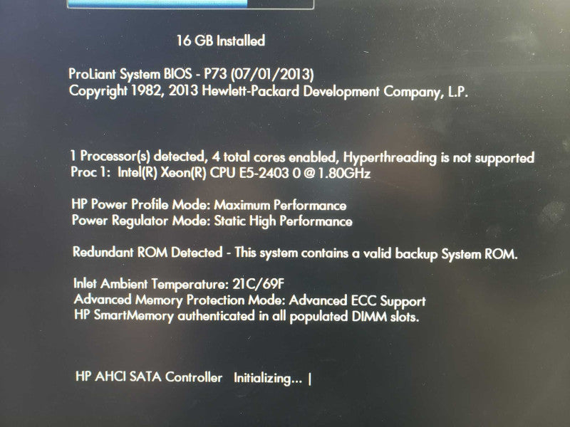 HP ProLiant DL360e G8 Xeon E5-2403@1.8GHz 16GB ECC DDR3 Smart Array B320i RAID [