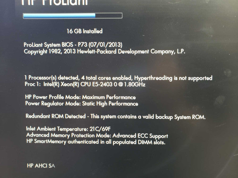 HP ProLiant DL360e G8 Xeon E5-2403@1.8GHz 16GB ECC DDR3 Smart Array B320i RAID [