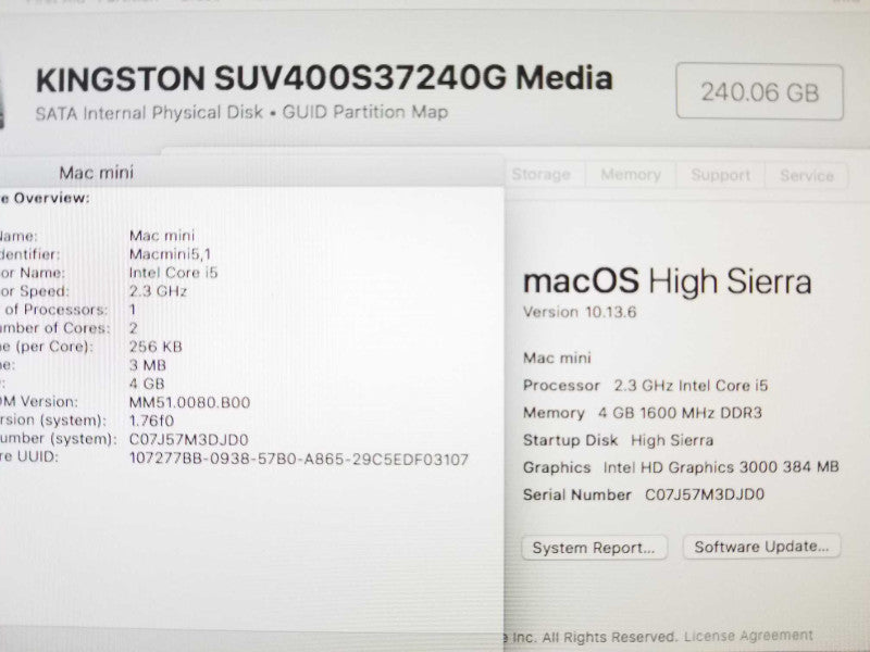 Mac mini - M.2011 A1347, i5-2415M 2.3GHz/4GB, intel HD 3000, 256GB SSD ~