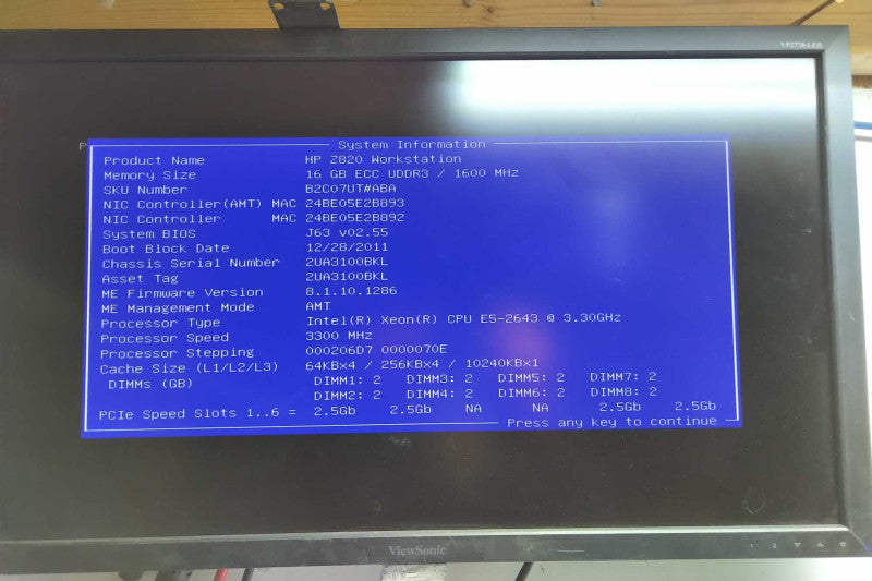 HP Z820 Xeon E5-2643 @ 3.30ghz / 16gb ram / quadro 4000 GPU #